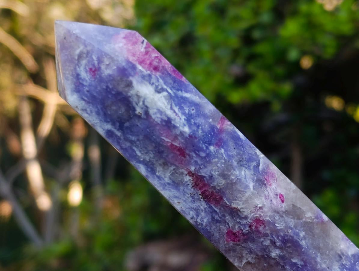 Polished Lepidolite with Pink Rubellite Tourmaline Display Crystals x 6 From Ambatondrazaka, Madagascar - Toprock Gemstones and Minerals 