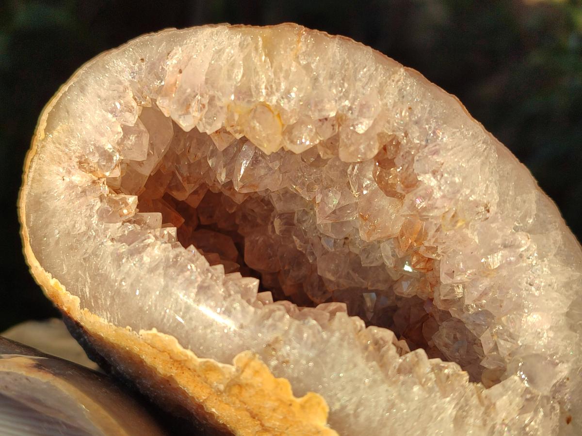 Polished Banded Agate with Crystalline Geodes x 3 From Maintirano, Madagascar - Toprock Gemstones and Minerals 