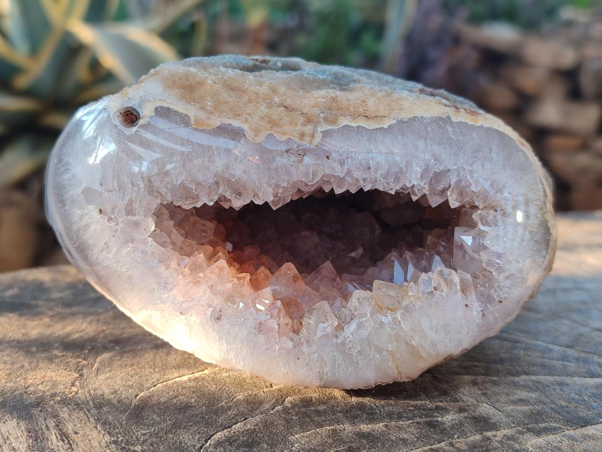Polished Banded Agate with Crystalline Geodes x 3 From Maintirano, Madagascar - Toprock Gemstones and Minerals 