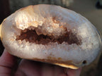 Polished Banded Agate with Crystalline Geodes x 3 From Maintirano, Madagascar - Toprock Gemstones and Minerals 