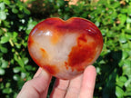 Polished Carnelian Agate Gemstone Hearts x 6 From Madagascar - Toprock Gemstones and Minerals 