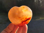 Polished Carnelian Agate Gemstone Hearts x 6 From Madagascar - Toprock Gemstones and Minerals 