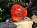 Polished Carnelian Agate Gemstone Hearts x 6 From Madagascar - Toprock Gemstones and Minerals 