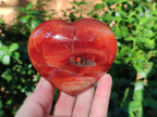 Polished Carnelian Agate Gemstone Hearts x 6 From Madagascar - Toprock Gemstones and Minerals 