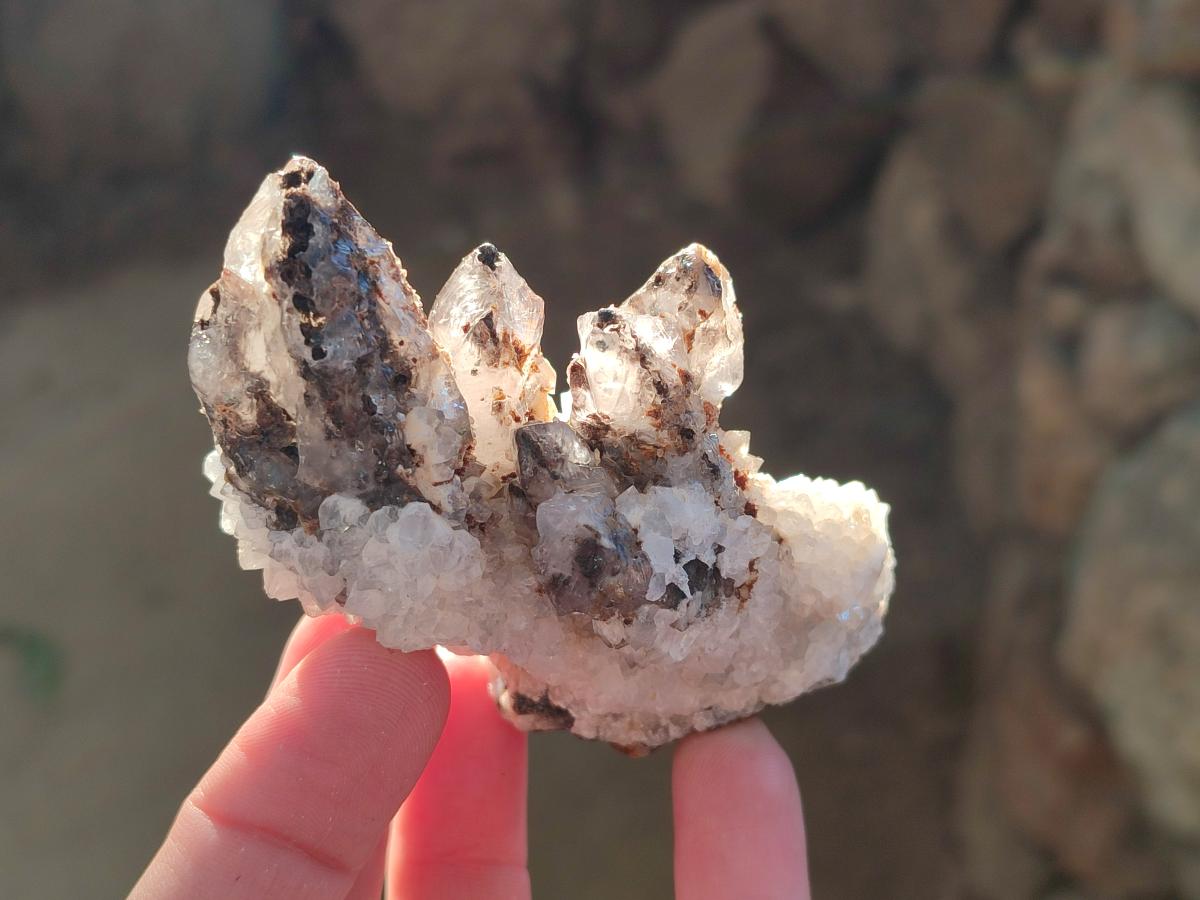 Natural Drusy Quartz Coated Calcite Crystal and Cluster Specimens x 12 From Albert's Mountain, Lesotho - Toprock Gemstones and Minerals 