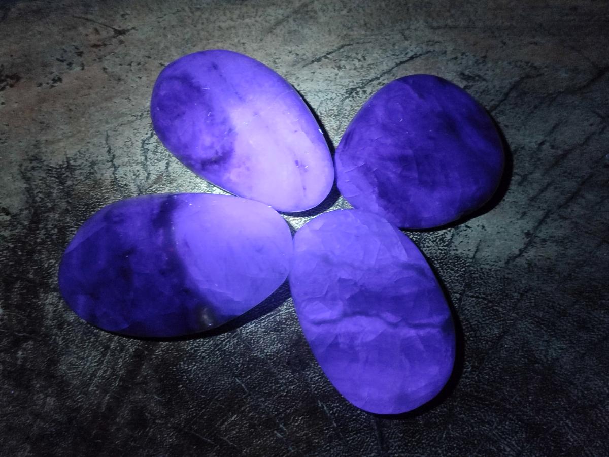 Polished Watermelon Fluorite Free Forms x 12 From Uis, Namibia