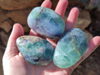 Polished Watermelon Fluorite Free Forms x 12 From Uis, Namibia