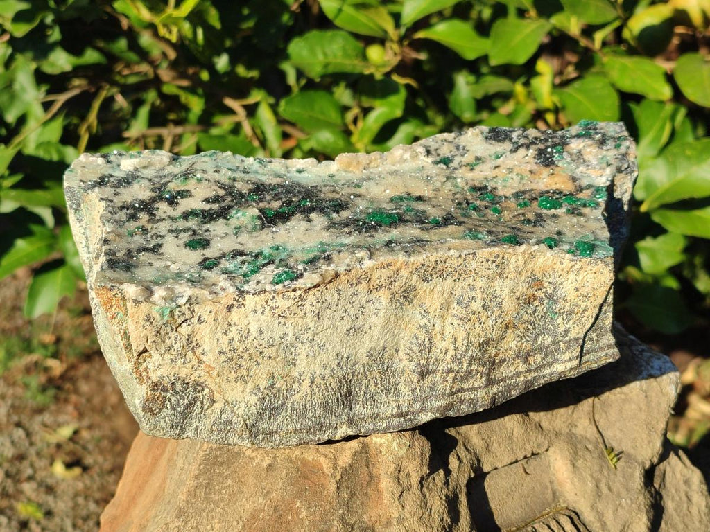Natural Large Drusy Coated Chrysocolla Specimen with Ball Malachite and Heterogenite on Dolomite Matrix x 1 From Lupoto Mine, Congo - Toprock Gemstones and Minerals 