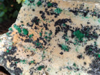 Natural Large Drusy Coated Chrysocolla Specimen with Ball Malachite and Heterogenite on Dolomite Matrix x 1 From Lupoto Mine, Congo - Toprock Gemstones and Minerals 