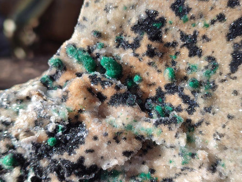 Natural Large Drusy Coated Chrysocolla Specimen with Ball Malachite and Heterogenite on Dolomite Matrix x 1 From Lupoto Mine, Congo - Toprock Gemstones and Minerals 