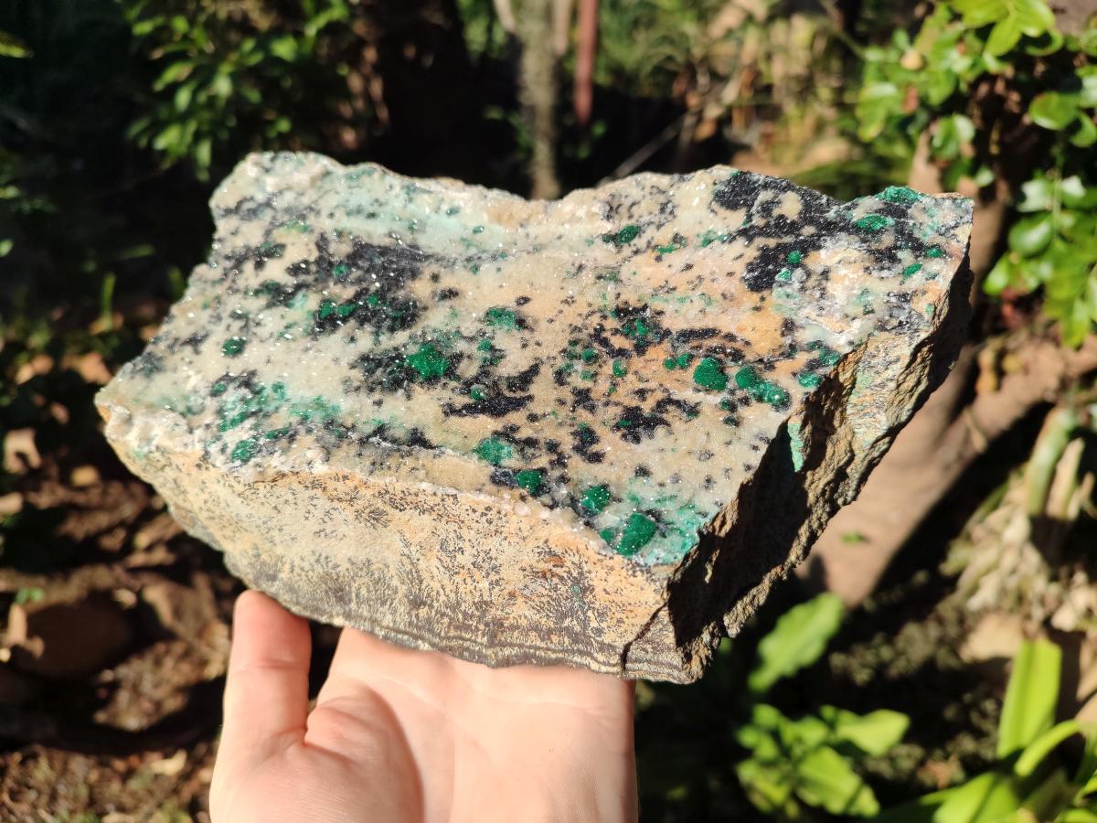 Natural Large Drusy Coated Chrysocolla Specimen with Ball Malachite and Heterogenite on Dolomite Matrix x 1 From Lupoto Mine, Congo - Toprock Gemstones and Minerals 