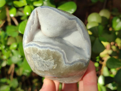 Polished Blue Lace Agate Standing Display Pieces x 3 From Nsanje, Malawi - Toprock Gemstones and Minerals 