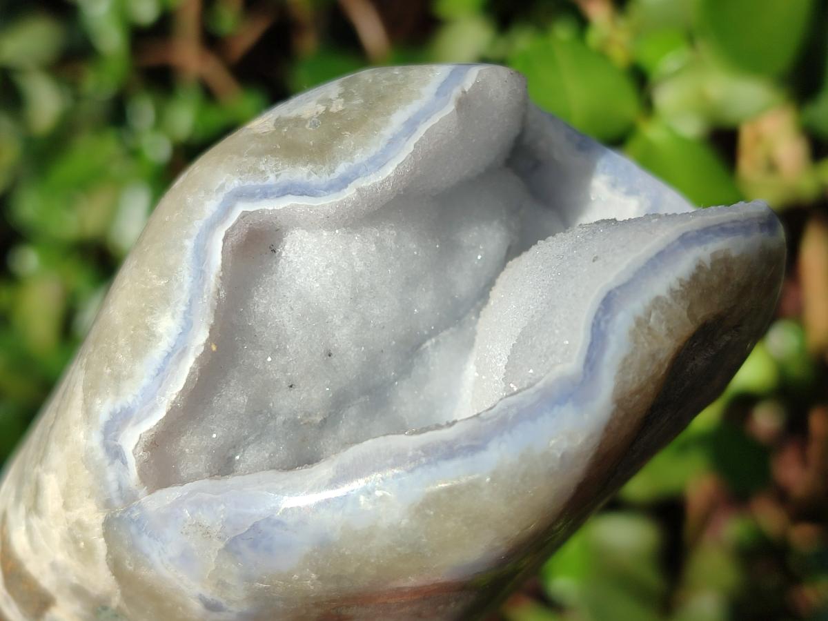 Polished Blue Lace Agate Standing Display Pieces x 3 From Nsanje, Malawi - Toprock Gemstones and Minerals 