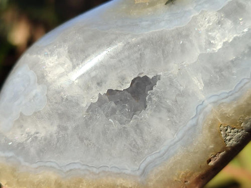 Polished Blue Lace Agate Standing Display Pieces x 3 From Nsanje, Malawi - Toprock Gemstones and Minerals 