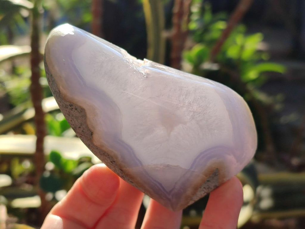Polished Blue Lace Agate Standing Display Pieces x 3 From Nsanje, Malawi - Toprock Gemstones and Minerals 