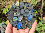Polished Labradorite Conglomerate Coasters x 6 From Madagascar - Toprock Gemstones and Minerals 