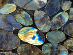 Polished Labradorite Conglomerate Coasters x 6 From Madagascar - Toprock Gemstones and Minerals 
