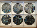 Polished Labradorite Conglomerate Coasters x 6 From Madagascar - Toprock Gemstones and Minerals 
