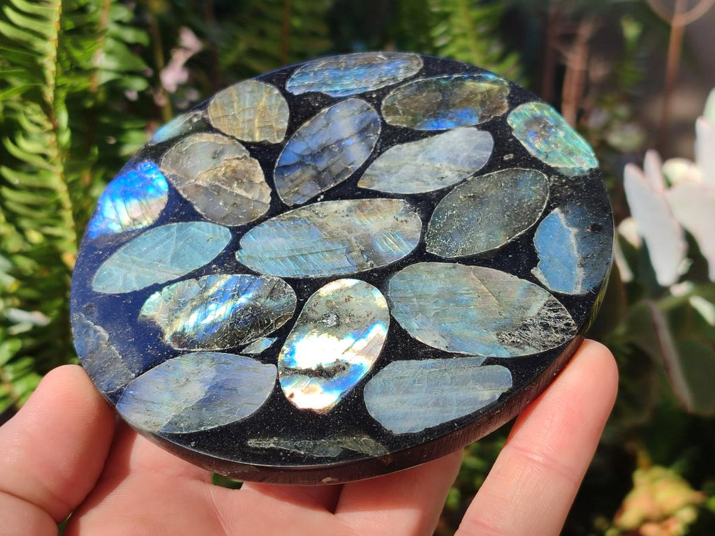 Polished Labradorite Conglomerate Coasters x 6 From Madagascar - Toprock Gemstones and Minerals 
