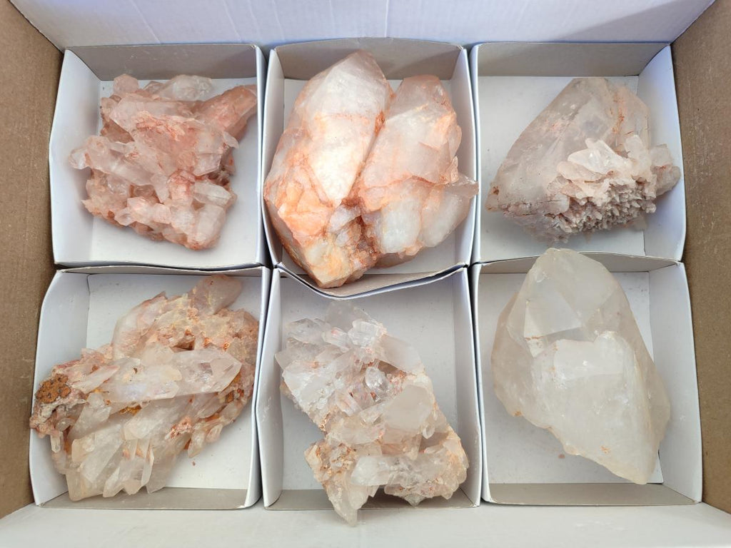 Natural Mpika Quartz Clusters x 6 From Mpika, Zambia - Toprock Gemstones and Minerals 