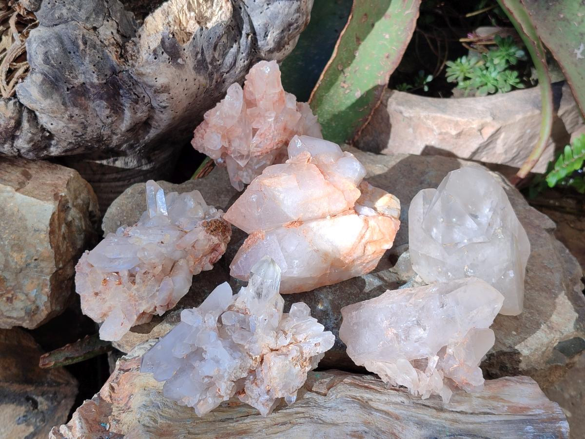 Natural Mpika Quartz Clusters x 6 From Mpika, Zambia - Toprock Gemstones and Minerals 