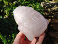 Hand Made Buddha Head Rose Quartz Carvings x 2 From Madagascar - Toprock Gemstones and Minerals 