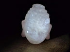 Hand Made Buddha Head Rose Quartz Carvings x 2 From Madagascar - Toprock Gemstones and Minerals 