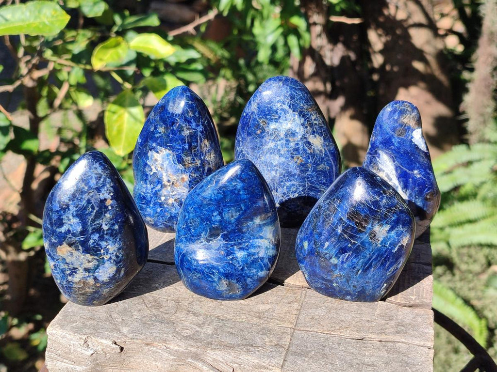 Polished Dumortierite Standing Display Pieces x 6 From Madagascar - Toprock Gemstones and Minerals 