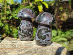 Polished Gabbro 'Merlinite' Mushrooms x 6 From Ambatofinandrahana, Madagascar - Toprock Gemstones and Minerals 