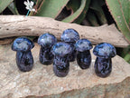 Polished Gabbro 'Merlinite' Mushrooms x 6 From Ambatofinandrahana, Madagascar - Toprock Gemstones and Minerals 