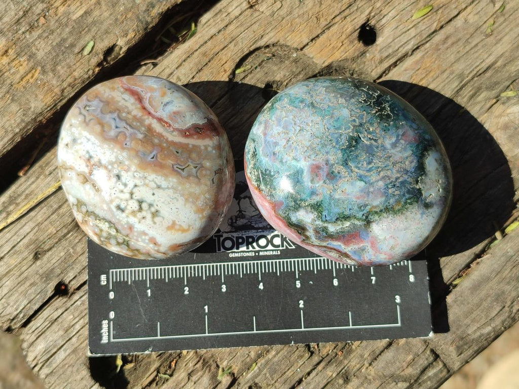 Polished Rare Ocean Jasper Galets x 24 From Northwest Coast, Madagascar - Toprock Gemstones and Minerals 