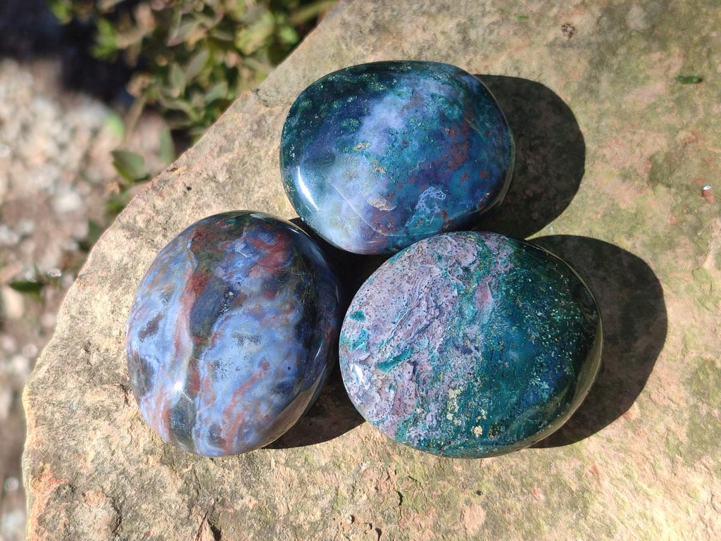 Polished Rare Ocean Jasper Galets x 24 From Northwest Coast, Madagascar - Toprock Gemstones and Minerals 