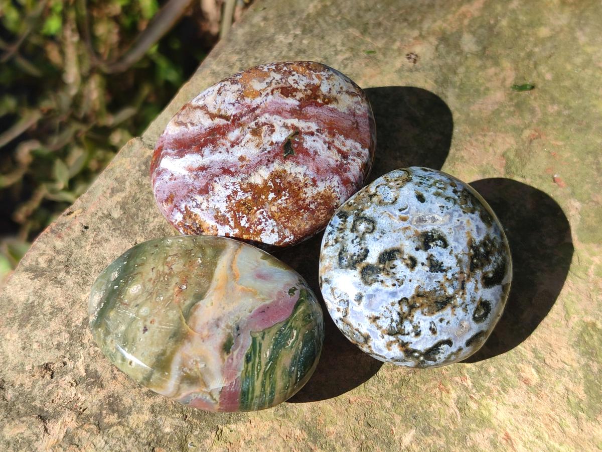 Polished Rare Ocean Jasper Galets x 24 From Northwest Coast, Madagascar - Toprock Gemstones and Minerals 