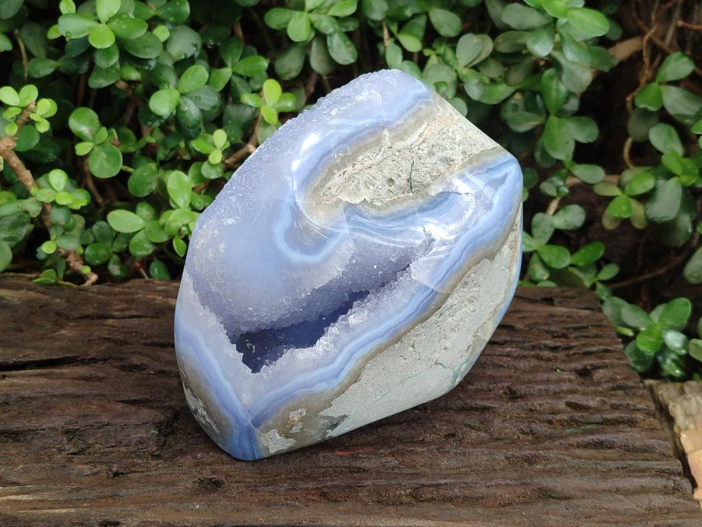 Polished Large Blue Lace Agate Standing Display Piece x 1 From Nsanje, Malawi - Toprock Gemstones and Minerals 