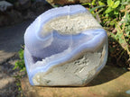 Polished Large Blue Lace Agate Standing Display Piece x 1 From Nsanje, Malawi - Toprock Gemstones and Minerals 