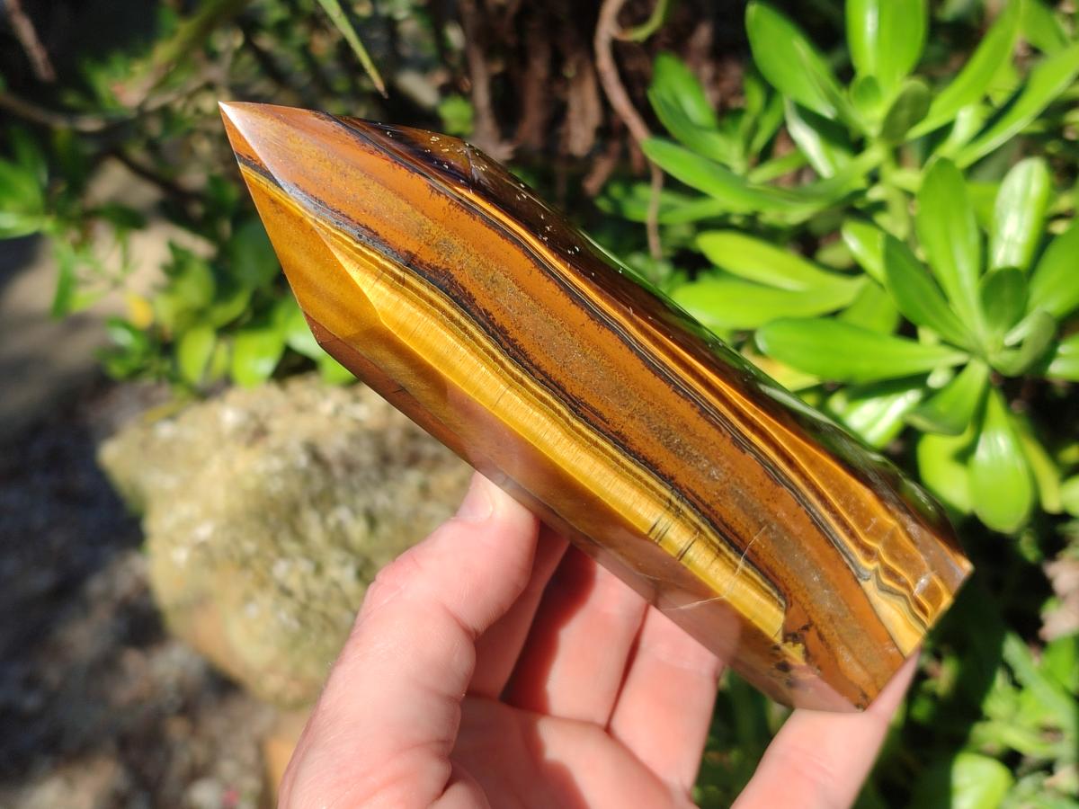 Polished Golden Tigers Eye Display Crystals x 4 From Prieska, South Africa - Toprock Gemstones and Minerals 