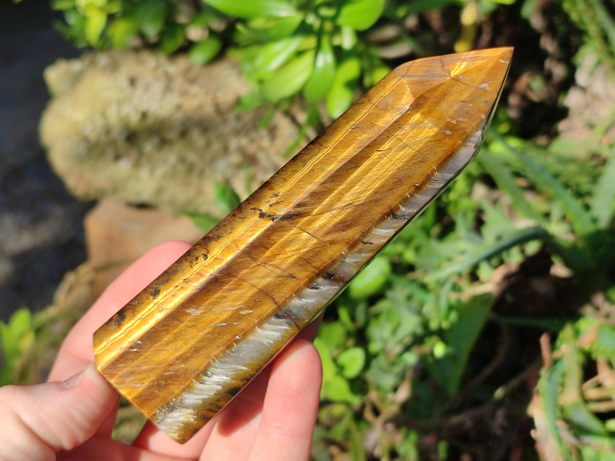 Polished Golden Tigers Eye Display Crystals x 4 From Prieska, South Africa - Toprock Gemstones and Minerals 