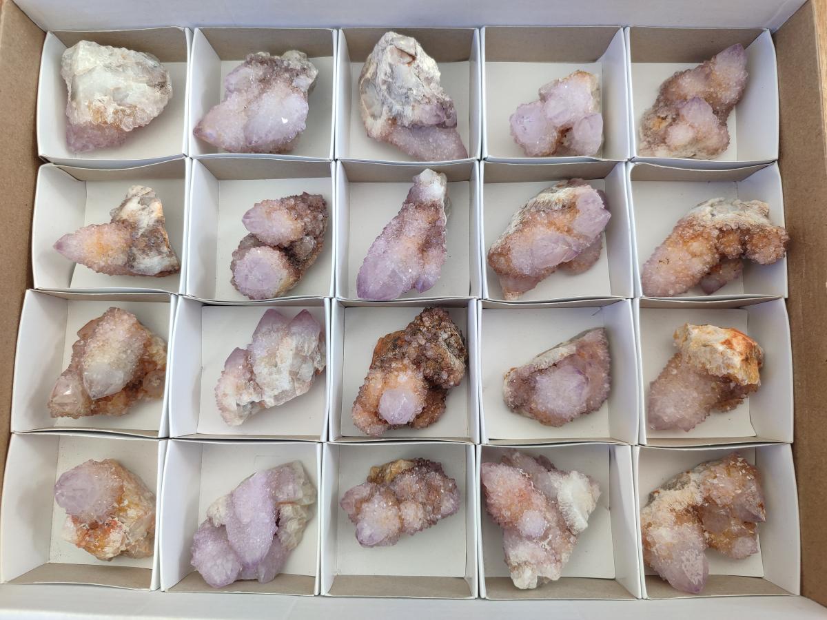 Natural Spirit Amethyst and Spirit Ametrine Clusters x 20 From Boekenhouthoek, South Africa - Toprock Gemstones and Minerals 