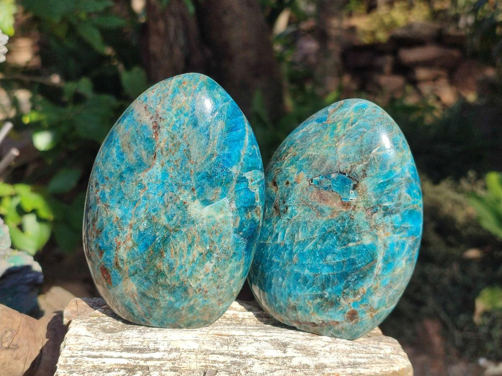 Polished Blue Apatite Standing Display Pieces x 4 From Betroka, Madagascar - Toprock Gemstones and Minerals 