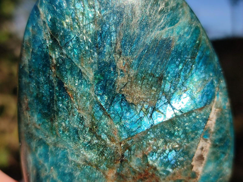 Polished Blue Apatite Standing Display Pieces x 4 From Betroka, Madagascar - Toprock Gemstones and Minerals 