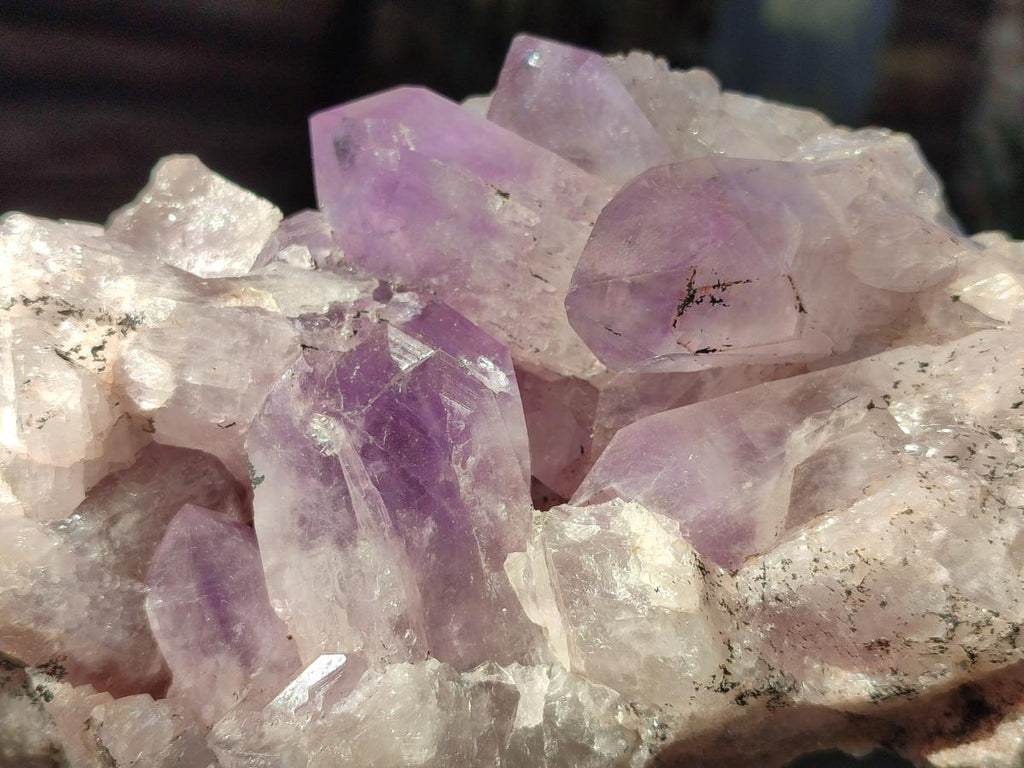 Natural Jacaranda Amethyst Clusters x 3 From Mumbwa, Zambia - Toprock Gemstones and Minerals 