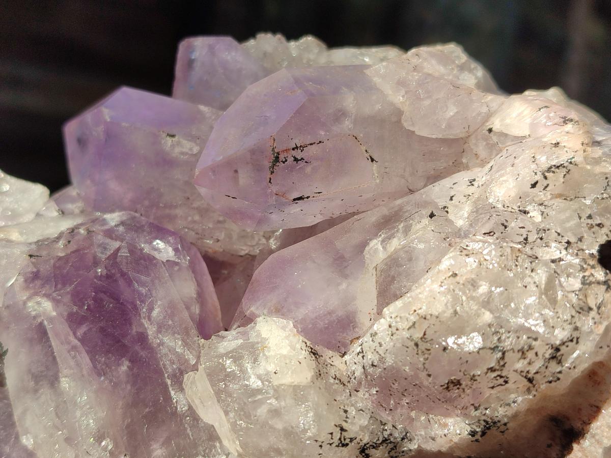 Natural Jacaranda Amethyst Clusters x 3 From Mumbwa, Zambia - Toprock Gemstones and Minerals 