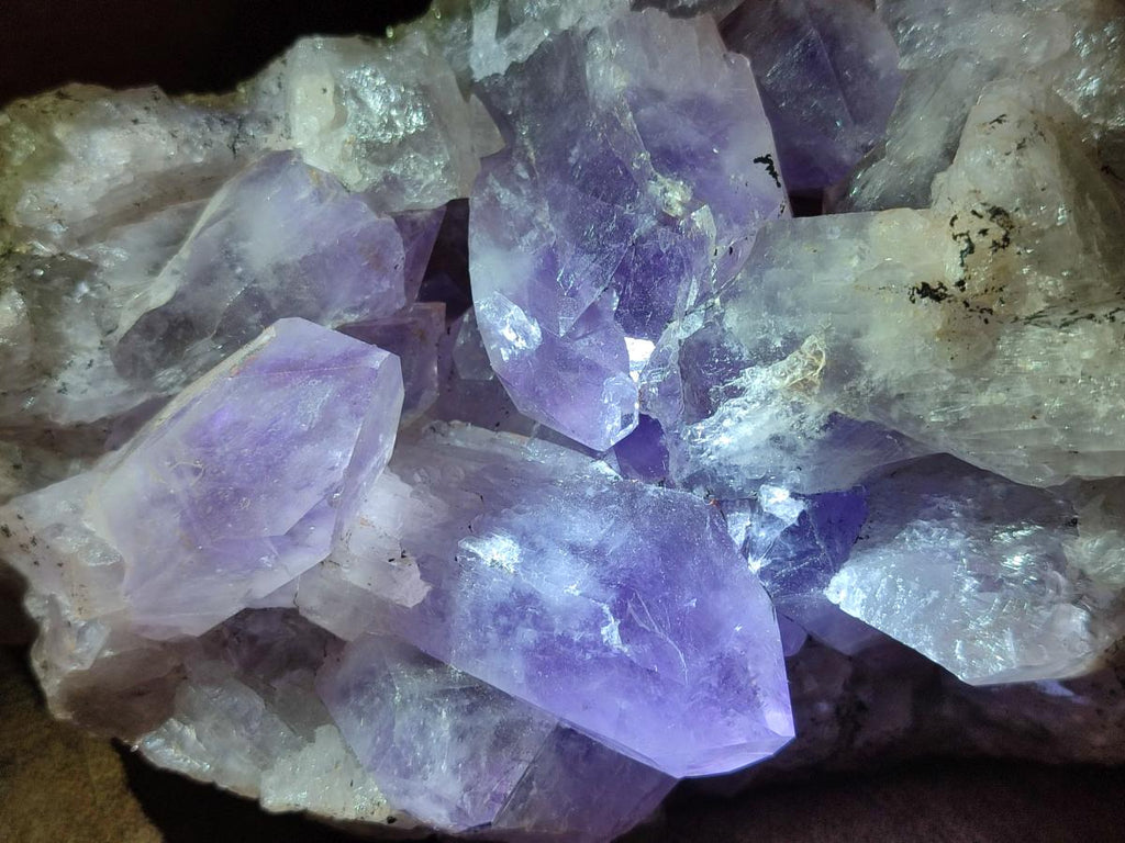 Natural Jacaranda Amethyst Clusters x 3 From Mumbwa, Zambia - Toprock Gemstones and Minerals 