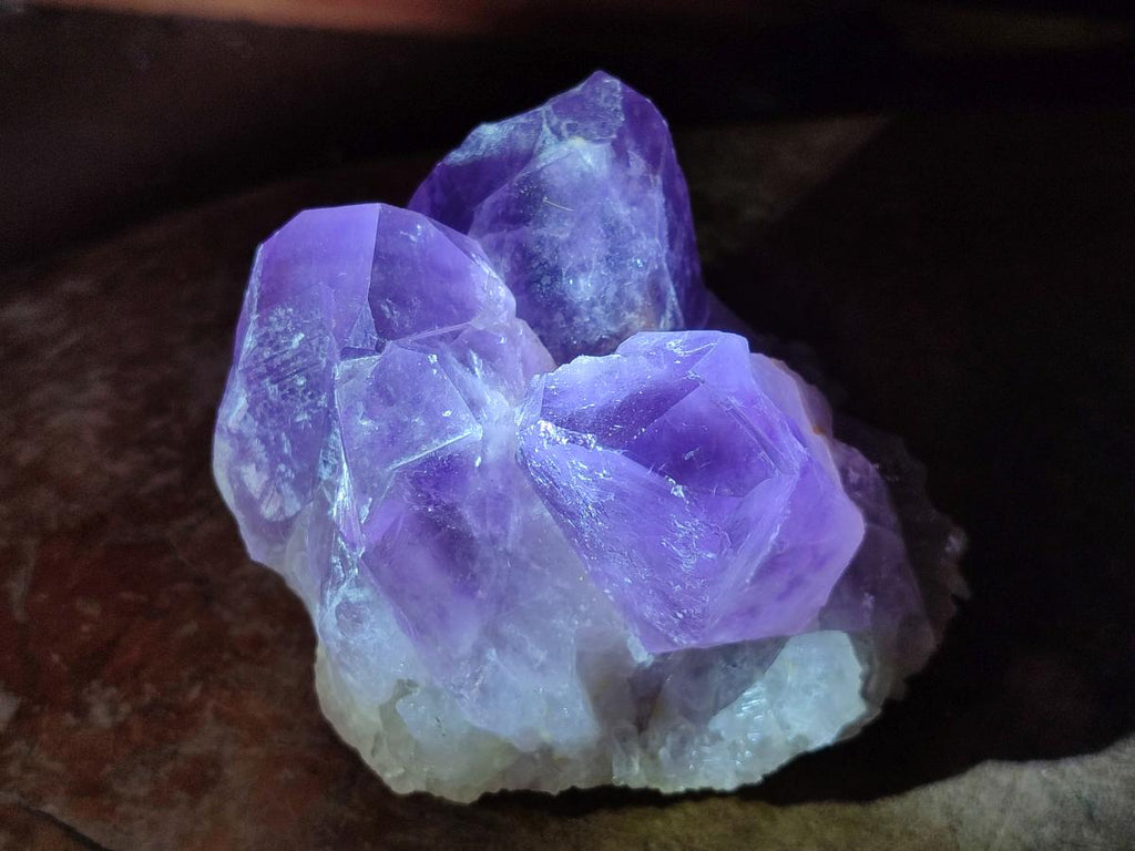Natural Jacaranda Amethyst Clusters x 3 From Mumbwa, Zambia - Toprock Gemstones and Minerals 
