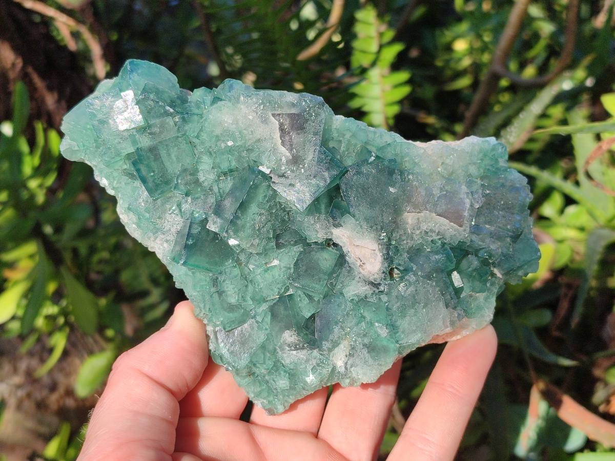 Natural Green Cubic Fluorite Specimens x 4 From Mandrosonoro, Madagascar - Toprock Gemstones and Minerals 