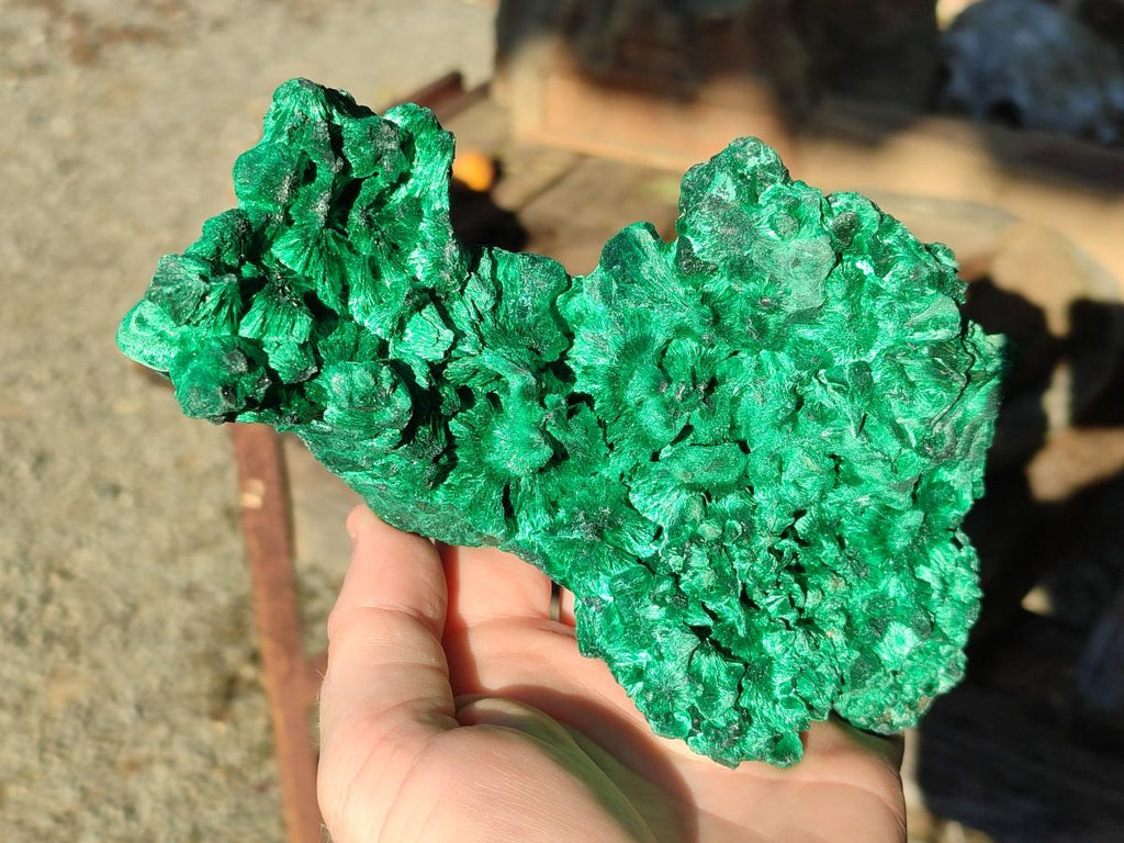 Natural Large Cabinet Silky Malachite Specimens x 2 From Kasompe, Congo - Toprock Gemstones and Minerals 