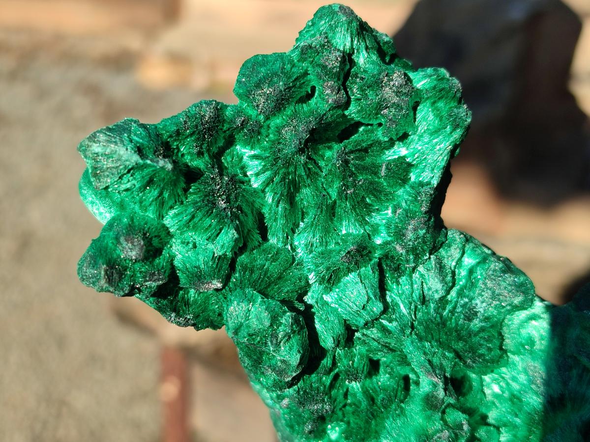 Natural Large Cabinet Silky Malachite Specimens x 2 From Kasompe, Congo - Toprock Gemstones and Minerals 
