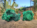 Natural Large Cabinet Silky Malachite Specimens x 2 From Kasompe, Congo - Toprock Gemstones and Minerals 