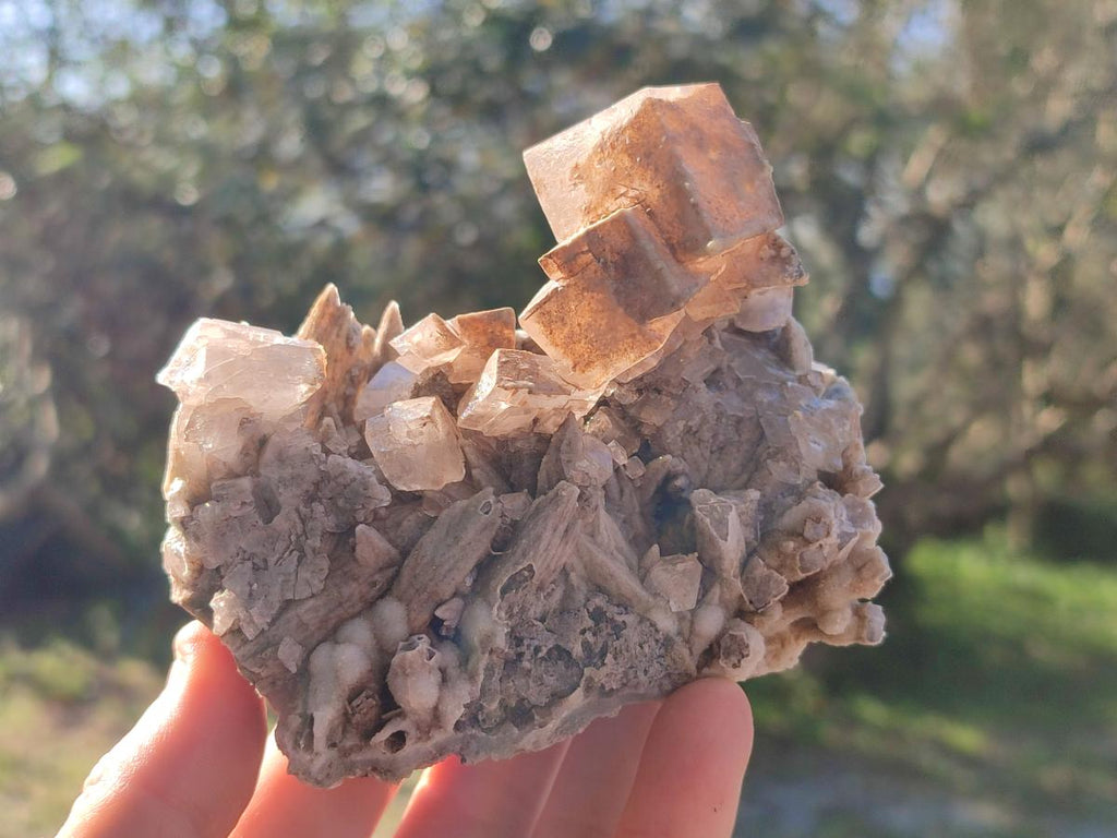 Natural Rhombohedral Calcite Specimens with Aragonite x 3 From Albert's Mountain, Lesotho - Toprock Gemstones and Minerals 