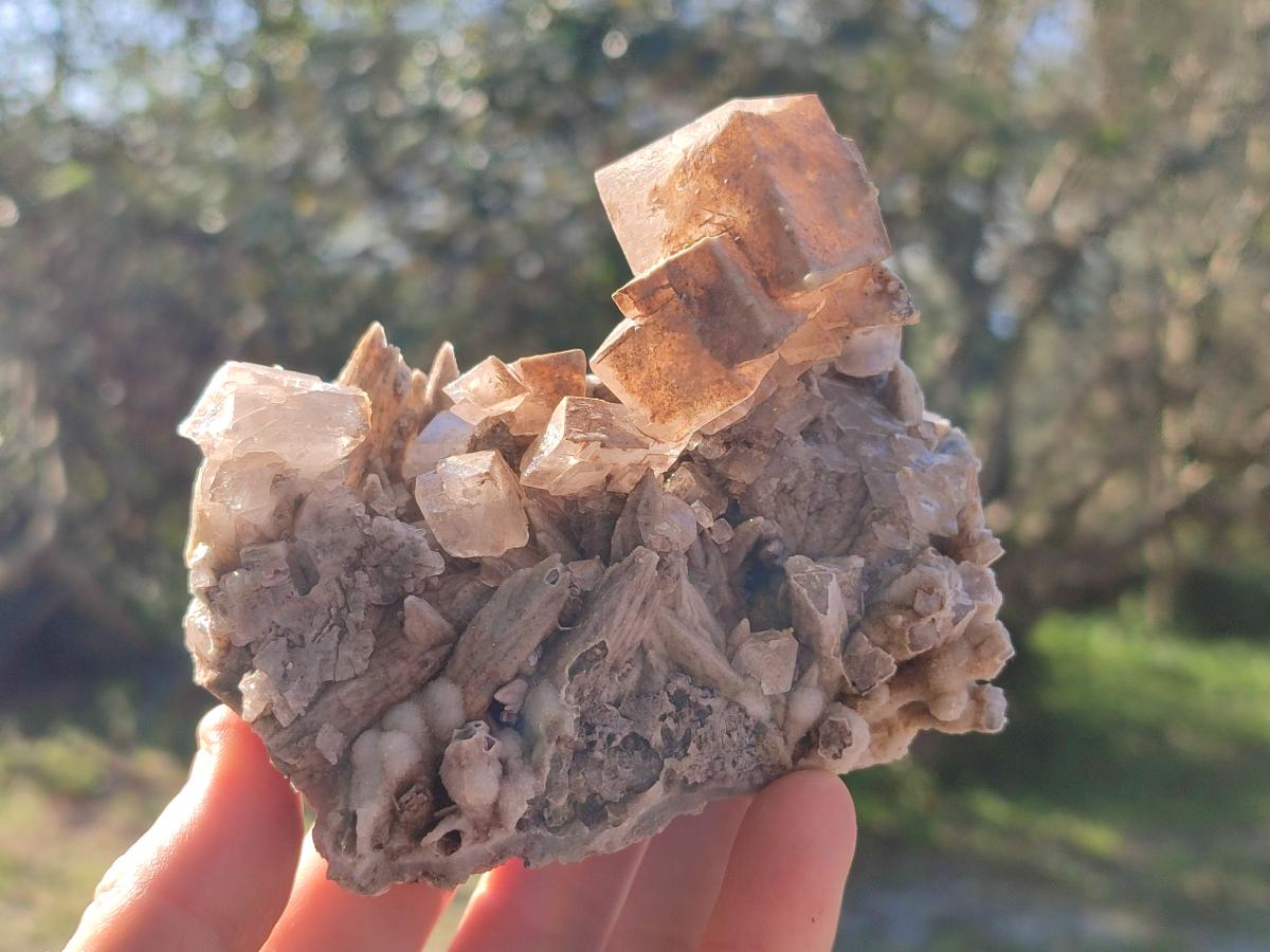 Natural Rhombohedral Calcite Specimens with Aragonite x 3 From Albert's Mountain, Lesotho - Toprock Gemstones and Minerals 